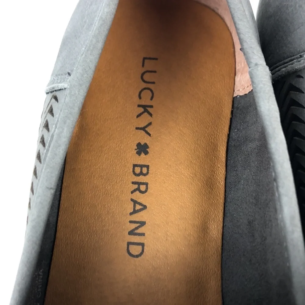 NEW Lucky Brand Camdyn Minimalist Cut Out Leather Loafer Flats 6 - Picture 7 of 10